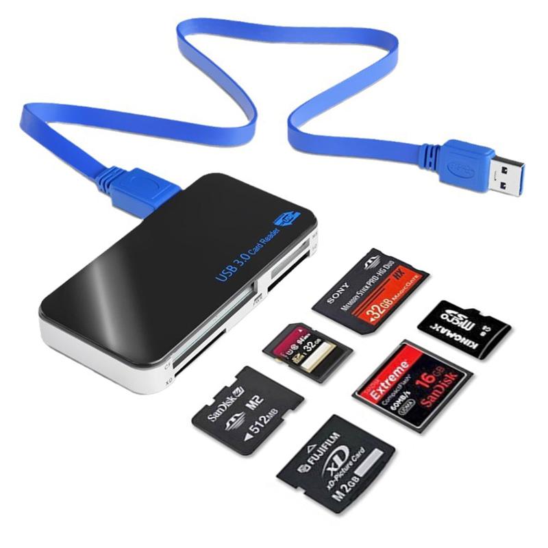 MEIKEMAN SDカードリーダー 6in1 USB 3.0 メモリカードリーダー【SD、Micro SD/TF、CF、MS、M2、XD/SM、UHS-I/UHS-IIカード用】5Gpbs高速転送 ポータブル SDカードアダプター MacBook Pr