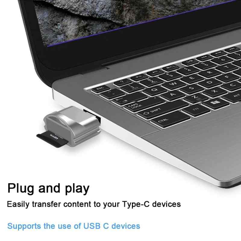LINEAR shopのSD/マイクロSDカードリーダー、USB-C to Micro SD SDXC SDHC OTG USBメモリアダプタ TF Type C Memory Card Reader for Galaxy, Huawei, タブレット, PC, MacBook｜アングル3