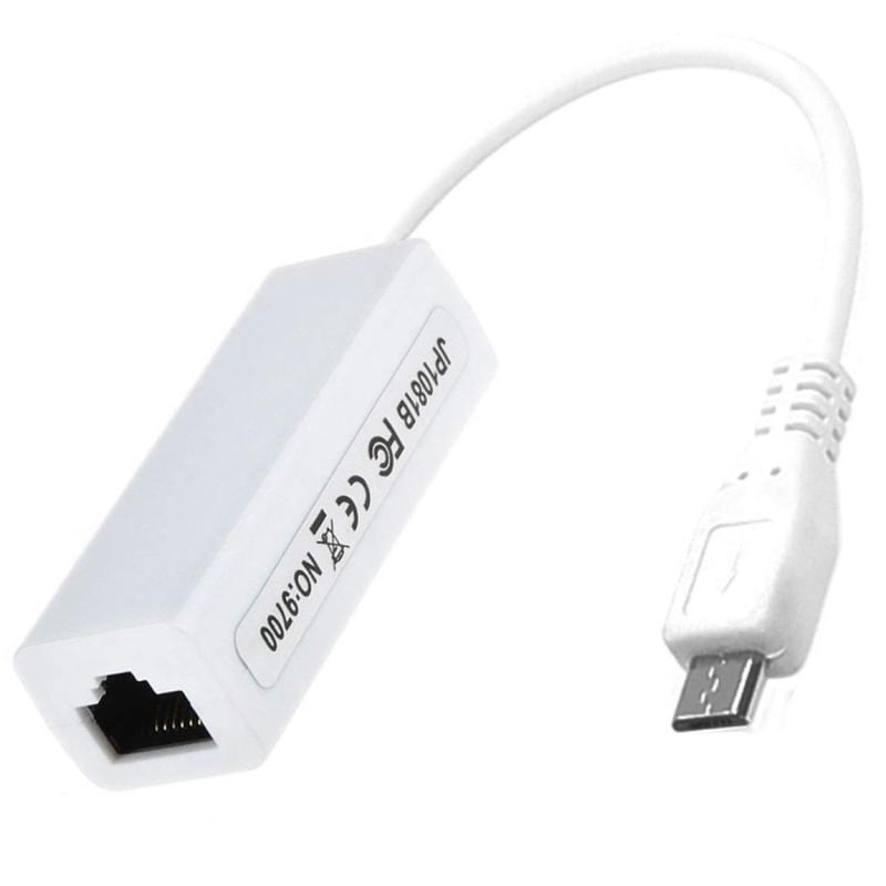 Ulyris マイクロMicro USB(オス) to LAN(RJ-45 / 100base / メス) ケーブル変換アダプタ - スマホやタブレットを有線LAN接続可能