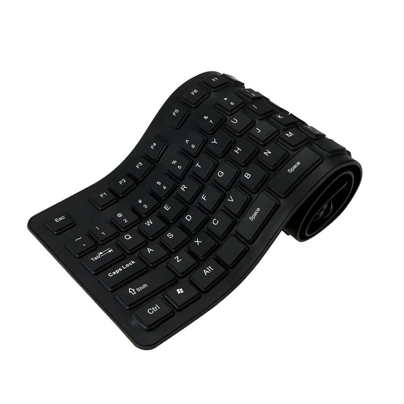 Xtahdge 108キーUSBシリコーンフレキシブル折りたたみ式キーボード防水防塵USBサイレントキー（ノートパソコン用デスクトップキーボード）