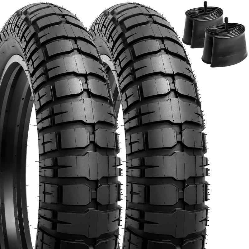 YunSCM 2本セット,20 4.0 タイヤ,20x4.0 98-406 自転車タイヤ + 20x4.0/4.5 チューブ米式バルブ32mm,適用 20インチ 4.0 ファットバイク,Y-907 linears-11427352 LINEAR shop パッケージ画像