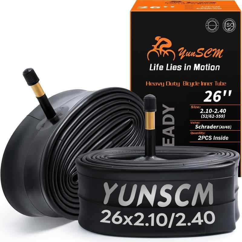 YunSCM 2本,26 2.125 チューブ 肉厚,米式バルブ48mm 高リムの最良選択,26x2.10/2.40 自転車チューブ,自転車チューブ 26 2.25,適用 26x2.10/26x2.125/26x2.25/26x2.35/26x2.40