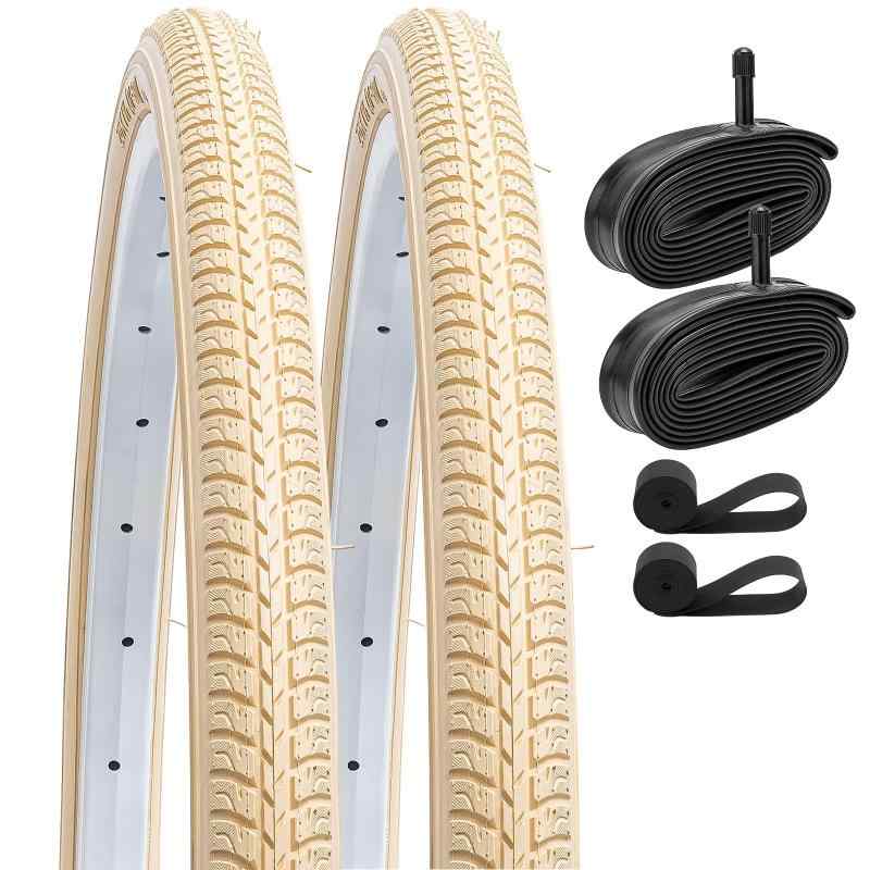 YunSCM 2本セット,26 1 3/8 タイヤ,26x1 3/8 37-590 自転車タイヤ + 26x1 3/8 チューブ 肉厚 米式バルブ32mm +リムテープ + タイヤレバ,適用 26インチ 1 3/8 ロードバイク、電動アシスト自転車,Y- linears-11424612 LINEAR shop パッケージ画像