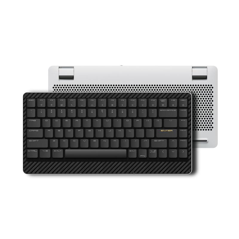LOFREE Edge ロープロファイル メカニカルキーボード、75% 充電式 Bluetooth および有線接続 (Windows、Mac OS/POM スイッチ 2.0 対応)、カーボンファイバー トップケース、Mg 合金ボトムケース