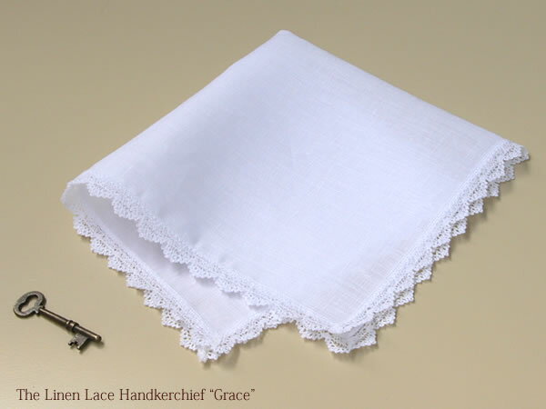 結婚式 ハンカチ リネン レースグレース 【 ブライダル 花嫁 贈り物 ギフト 祝い 麻100% ハンカチーフ 祝い 日本製】のサムネイル