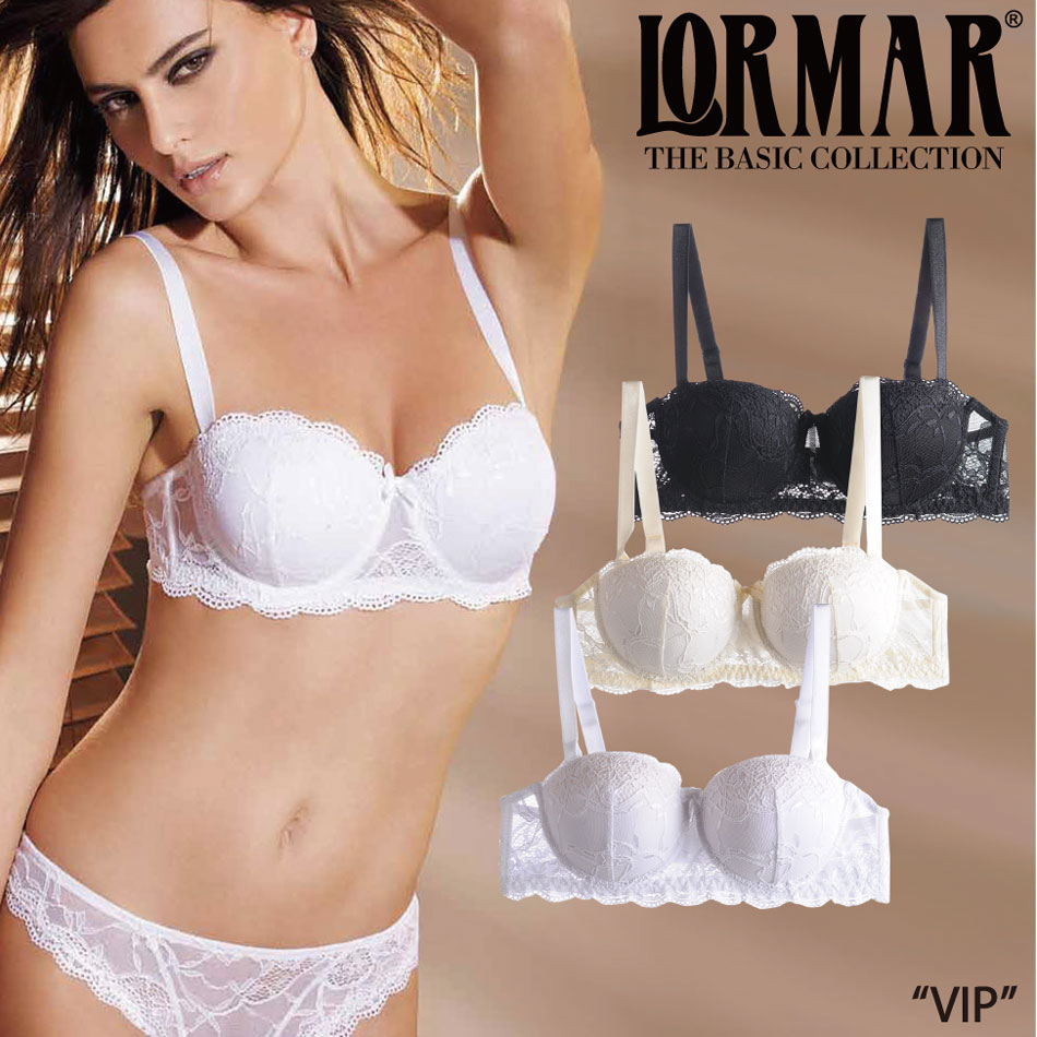 ロルマー/LORMAR VIP(ヴィップ) -CLASSイタリアインポートランジェリー総レース&立体パッド内蔵3/4カップ・リムーバブルストラップ・ブラ