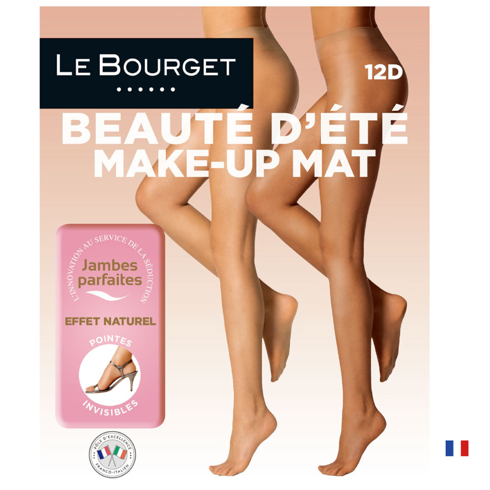Le Bourget／ル ブルジェBEAUTE D’ETE　MAKE UP MAT インポートストッキング12デニール2WAYストレッチつま先スルータイプコンフォートベルトフラットシーム