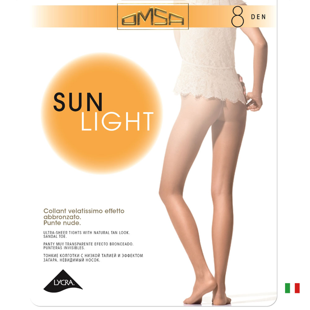 OMSA /オムサ【SUN LIGHT 8】ESTIVI E RETIイタリアインポートストッキング8デニールメイクアップ効果2WAYストレッチつま先スルータイプマイクロファイバー超薄手