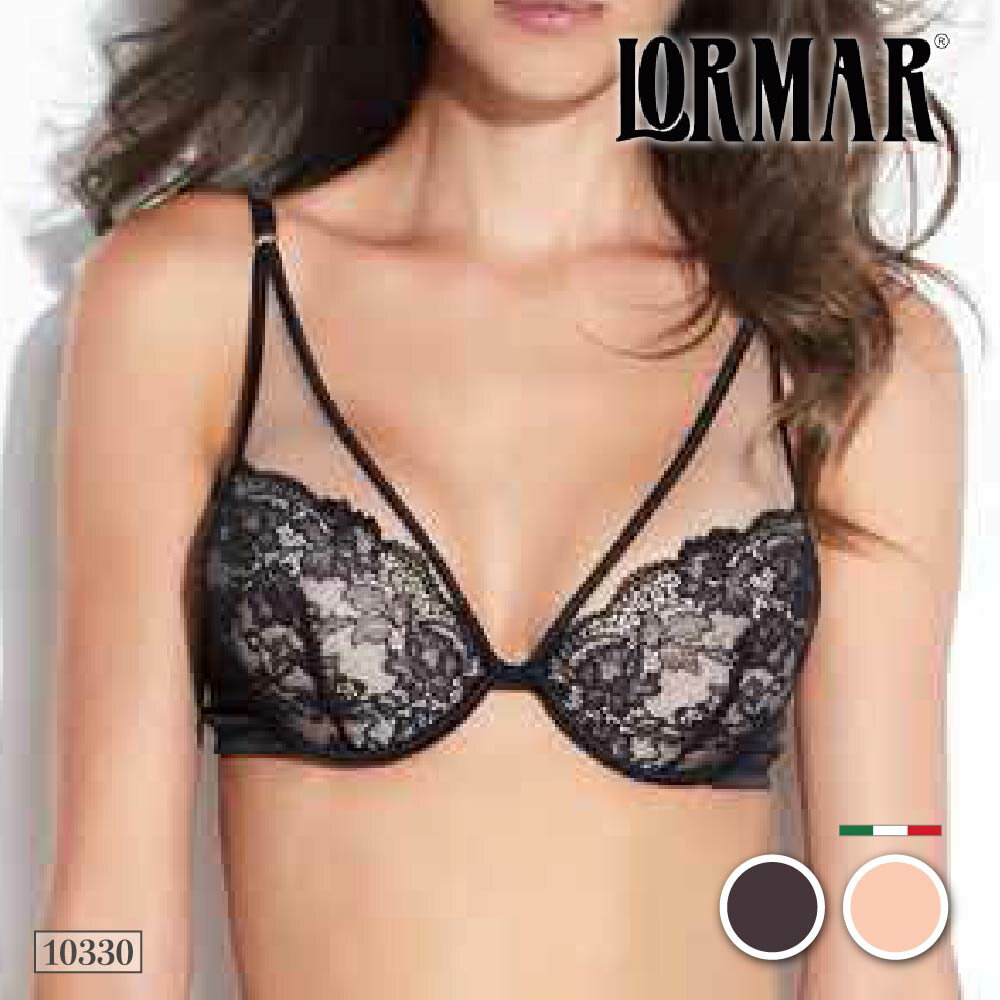 LORMAR ／ ロルマー10330SEXY／セクシーROSIER（ロジエ）イタリア　ブラ3/4カップブラプッシュアップブラチュールフラワーレースグラデュエイティッドパッド2WAYストレッチ