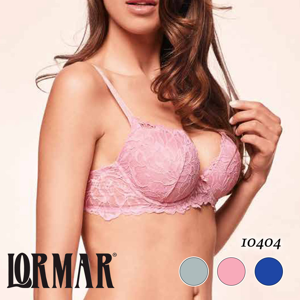 LORMAR ／ ロルマー10404COUTURE（クチュール）イタリア ブラ3/4カップブラプッシュアップブラオールレース2WAYストレッチフラワーレースソフトパッド