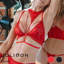 Jolidon/ジョリドンROCK DJ直輸入インポートランジェリーヨーロッパ ブラブラレット2WAYストレッチシースルーチュール薄手メッシュゴールドリング極細ストラップフローラルレースノンワイヤー&ノンパッド(4)