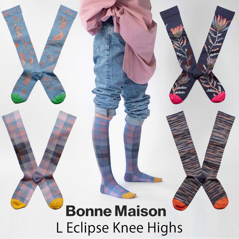 Bonne Maison／ボンヌ・メゾンGros Calin Knee Highs　グロ カラン（熱い抱擁）ニーハイフランス　ハイソックスレッグウェア2WAYストレッチニュアンスカラーエジプトコットン