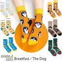 BANANA SOCKS／バナナ ソックスBreakfast／The Dog Set　ポーランド直輸入インポート・クルーソックスコットン素材高品質2WAYストレッチカラフルミニマル・モード