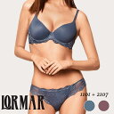 送料無料LORMAR ／ ロルマー1101 + 2107MYCLASS(マイクラス)イタリア ブラ＆ショーツ3/4カップブラ＆ビキニショーツレースマイクロファイバーモールドカップ脇高サイドボーン2WAYストレッチシームレス