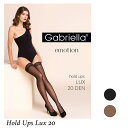 Gabriella／ガブリエラHold Ups Lux 20ホールドアップ ルクス 20直輸入EU ガーターストッキング20デニールダブルシリコンストッパー付きライクラファイバーボーダーレースバンドつま先スルー・補強タイプマット