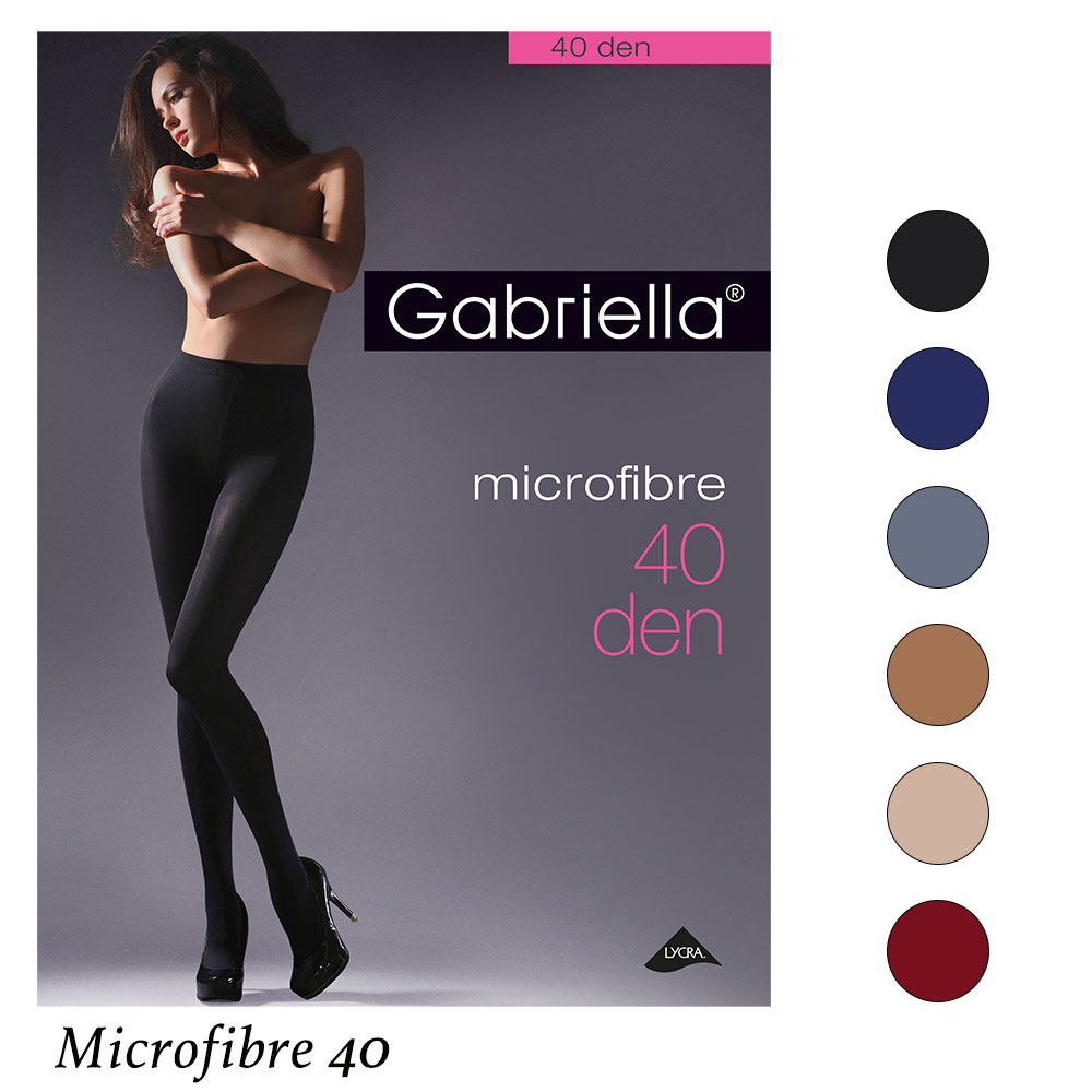 Gabriella／ガブリエラMicrofibre 40マイクロファイバー 40直輸入EU・インポートタイツEU タイツ40デニールマイクロファイバーつま先スルー・補強タイプ2WAYストレッチマチ付き