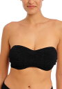 体型カバー 水着【予約】ワイヤー入り バンデュビキニ (ストラップ付) Ibiza Waves by Freya Swim eカップ fカップ gカップ hカップ iカップ jカップ グラマー水着 インポート水着 大きいカップ ビキニ サポートビキニ イタリア製生地 ブラック 黒