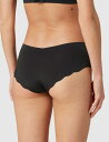 ショーツ 大きいサイズM-2XL ウエーブエッジ パンティー 下着 セクシーランジェリー 黒(4)