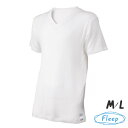 (あす楽) メンズTシャツ メンズ Tシャツ インナー ティーシャツ Men 039 s Vネック 半袖Tシャツ 無地 半袖 81032 ネコポス可 父の日 プレゼント 誕生日 クリスマス ギフト 綿 綿混 Fleep 日本製 フリープ 白 肌側 綿100％ 肌側 綿100パーセント コットン アトピー 敏感肌 肌着