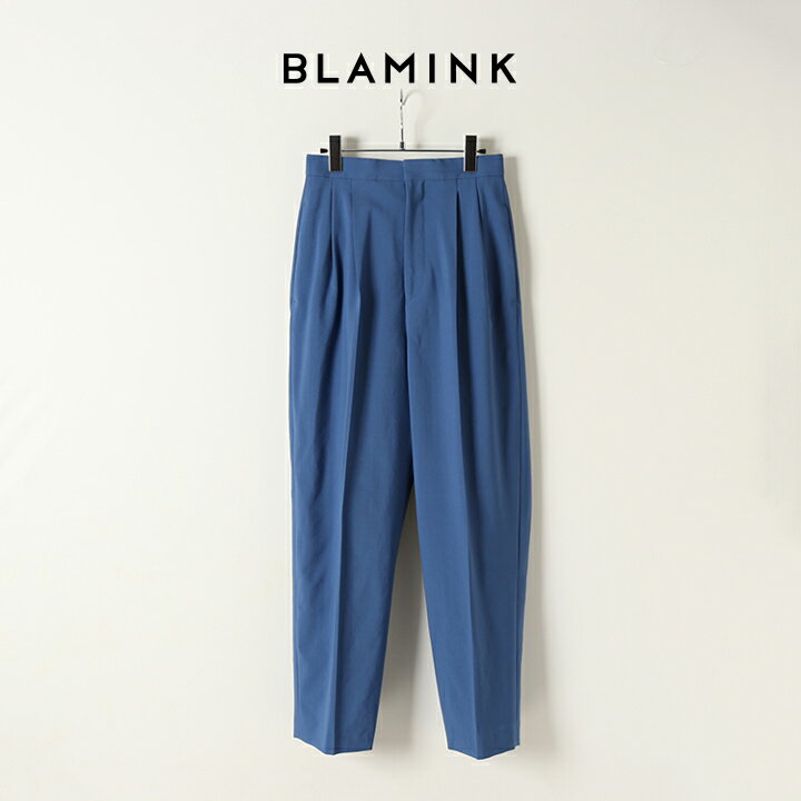 BLAMINK ブラミンク ウールタックテーパードパンツ 7914-299-0181-ROYAL-BJA