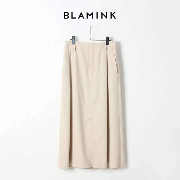 BLAMINK ブラミンク ウールコットン ロングトラペーズスカート 7924-230-0136-BEG-AIS