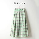 BLAMINK ブラミンク モヘヤウールシャギーチェック ギャザースカート{7924-230-0168-OFF WHITE-AIA}