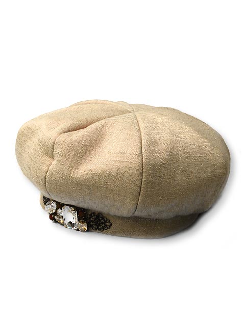 dictionary fBNVi[Beret hat with Bijoux decoration{-ABS}