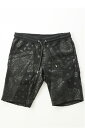 1piu1uguale3 ウノピゥウノウグァーレトレ ORIGINAL BANDANA PATCH SWEAT SHORTS{MRP333-COT228-Z99-AHS}パンツ ブラック メンズ ゴルフ ハーフパンツ