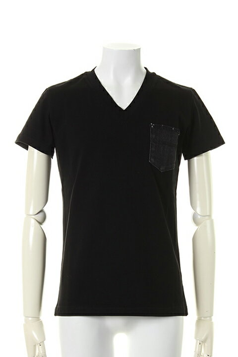 Rakuten - 【40%OFFセール】1piu1uguale3 ウノピゥウノウグァーレトレ BIARRITZ JERSEY DENIM POCKET T{MRT113-COT179-99-AHS}