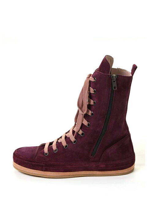 ANN DEMEULEMEESTER アンドゥムルメステール SHOES SCAMOSCIATO AUBERGINE + MACARON