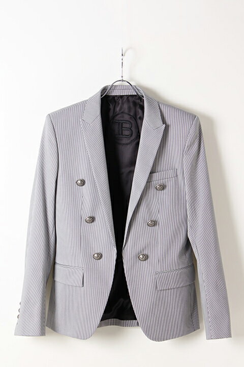 【23%OFF】BALMAIN バルマン BH2 JACKET STRIPED 6B{-BJS}