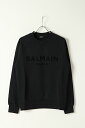 BALMAIN バルマン BH2 C&S SWEAT FLOCKY LOGO{11JQM05B042-OPA-BAS}