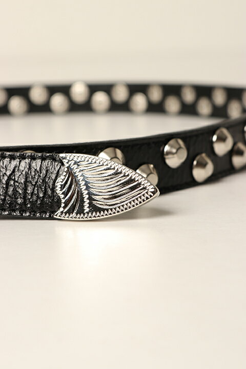 el conductorH コンダクター LEATHER TRAPEZOID STUDS BELT{-BDA}