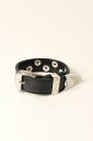 el conductorH コンダクター LEATHER TRAPEZOID STUDS BRACELET{-BDA}