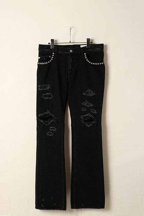 【30%OFFセール】el conductorH コンダクター HARDCORE DESTROYED FLARE JEAN TROUSERS{-BDS}