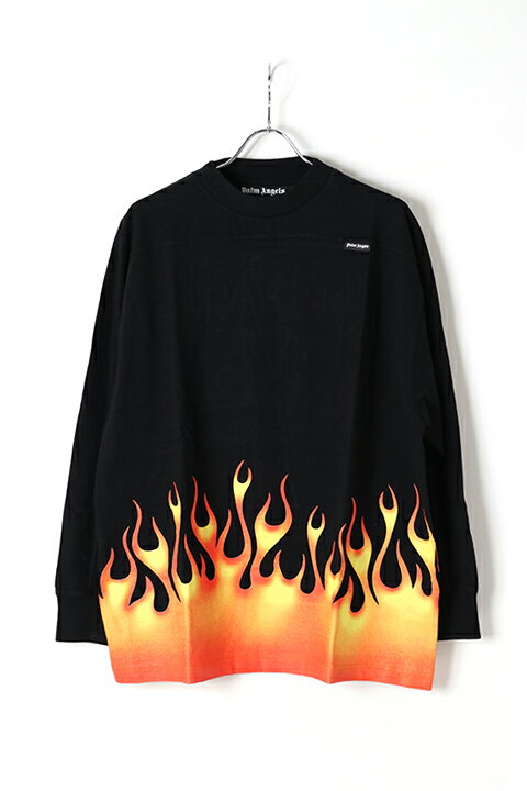 Palm Angels パームエンジェルス BURNING LOGO OVER TEE L/S{PMAB018R20413017-1088-BJS}