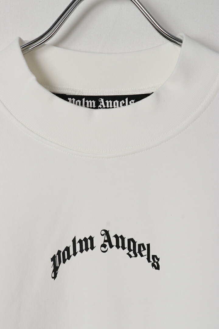 Palm Angels パームエンジェルス Curved Logo crewneck Sweatshirt{PMBA080S25FLE0010310-BES}