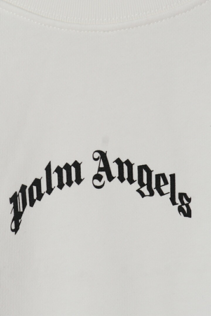 Palm Angels パームエンジェルス Curved Logo crewneck Sweatshirt{PMBA080S25FLE0010310-BES}
