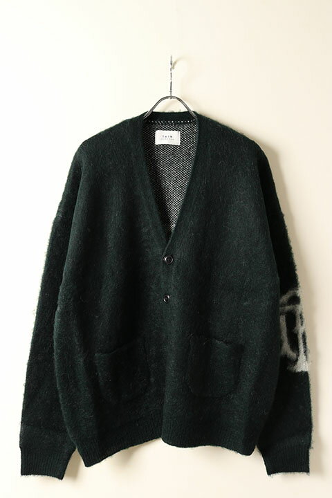 TAIN DOUBLE PUSH タインダブルプッシュ DOUBLE PUSH MOHAIR KNIT CARDIGAN{-BBA}トップス ブラック メンズ