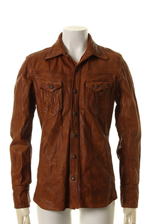 TMT ƥƥ TANNING COWLEATHER GARMENT DYE SHIRTS{-AGA}