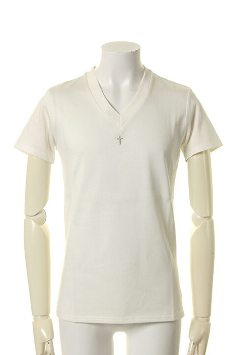 Rakuten - under bar アンダーバー 【under bar Limited】V-Neck S/S Silver Cross with Stones{-AGS}