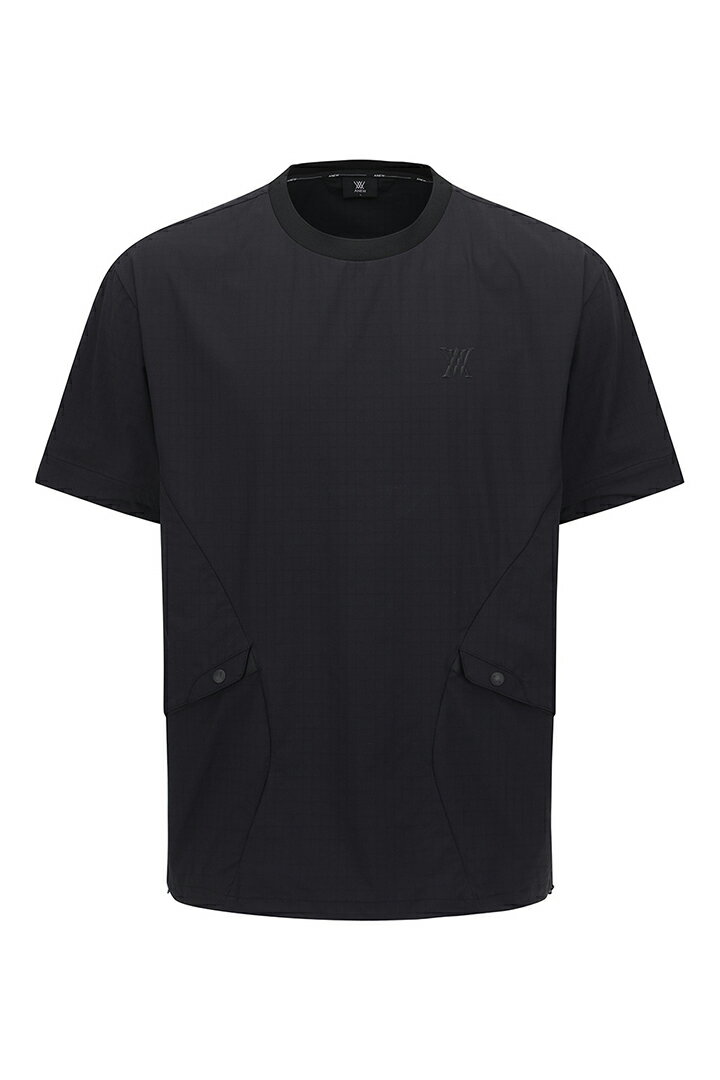 乐天商城 - アニュー ゴルフ ANEW GOLF MEN WOOVEN MIX CREW NECK{AGFMMTS86-BFS}