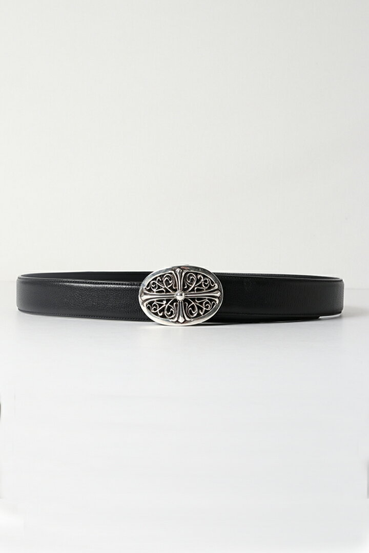 {SOLD}★海外買付 新品 インヴォイス付 CHROME HEARTS クロムハーツ クラシックオーバルクロスバックルベルト{-BES}のサムネイル