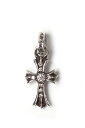 ★海外買付 新品 インボイス付 CHROME HEARTS クロムハーツ CHクロス ベビーファット パヴェダイヤチャーム シルバー{-BES}(4)