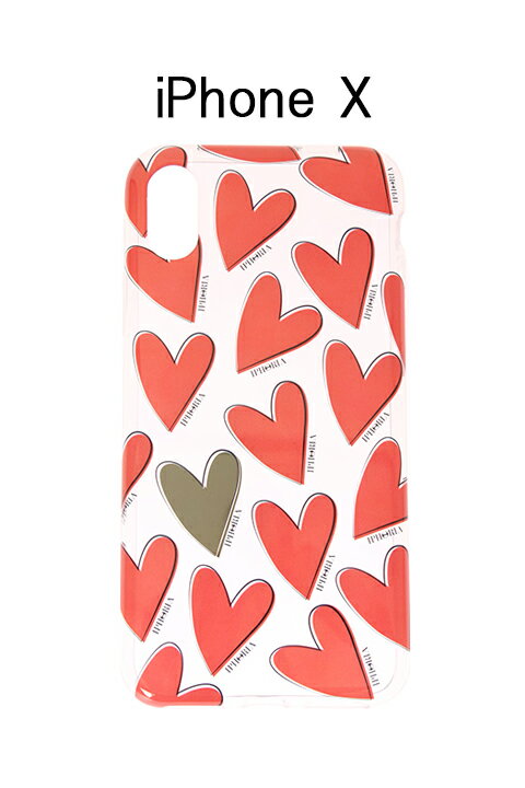 ▽アウトレットセール 60%OFF▽ IPHORIA アイフォリア HEARTS RED【iPhone X】{-AGA}