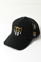 【正規品】YOSHINORI KOTAKE DESIGN ヨシノリコタケ メッシュキャップ YK3DSP-444-20 BLK BLK BLK/GLD/WHT{-BES}