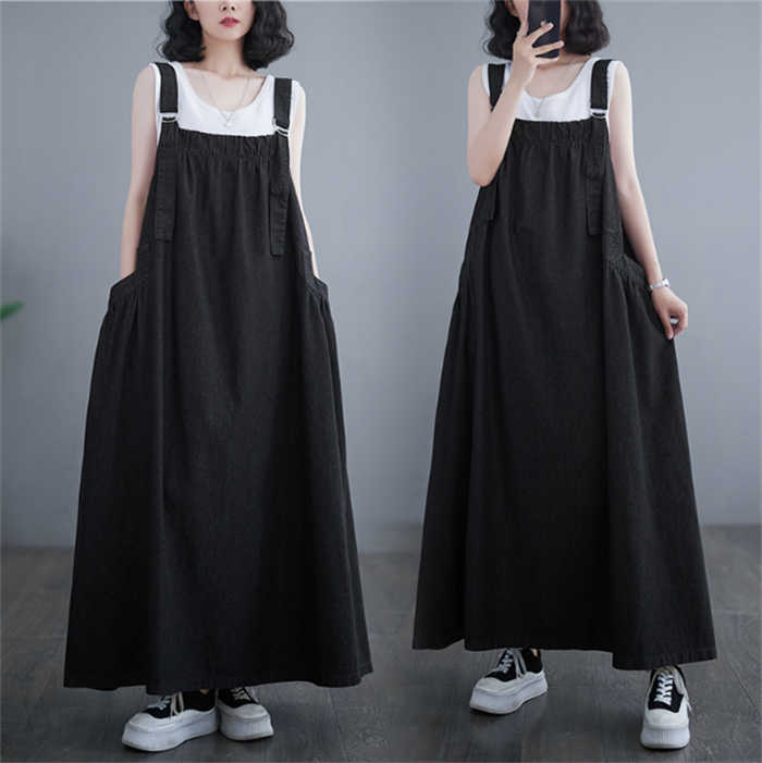 サロペット ワンピース オールインワン ロング ワンピース ジャンパー スカート デ...