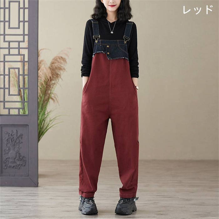 サロペット パンツ オールインワン レディース 新作 無地 サロペットパンツ パンツドレス デザイン感 オーバーオール ワイドパンツ ガウチョパンツ ゆったり 体型カバー 着痩せ ロング カジュアル きれいめ 大きいサイズ お洒落 可愛い 春 夏 秋 重ね着 着回し 送料無料