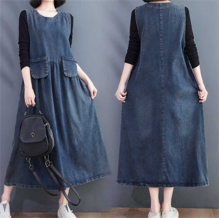 サロペット ワンピース オールインワン タンクトップワンピース ジャンパー スカート タンクトップ デニム ワンピース 春 秋 冬 ジャンパースカート レディース ロング サロペットワンピース レトロ 体型カバー おしゃれ ゆったり ノースリーブ 重ね着 通勤 送料無料
