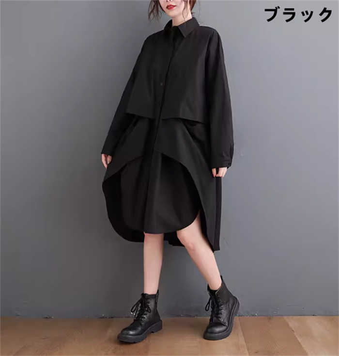 シャツワンピース ワンピース レディース ロングシャツ ロング シャツ ワンピ チェ...